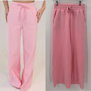 Elegant Pink Wide Leg Trousers